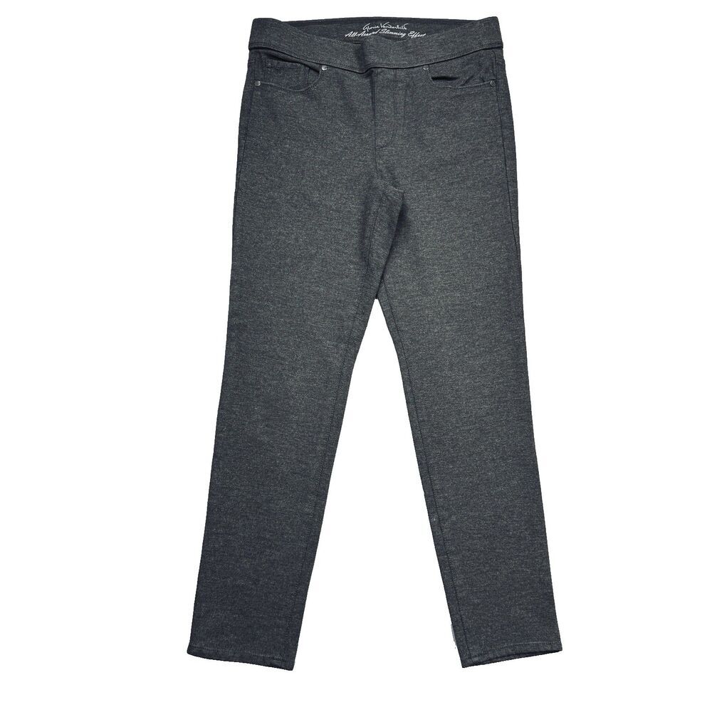 Gloria Vanderbilt Pull On Avery Legging Pants 10 Gray Stretch Measures 31 x 26.5
